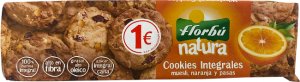 Cookies pasas naranja integral s/a 14x185g.-12-