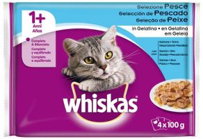 Whiskas húmedo pescado pack-4 13x400g.